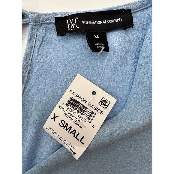 INC International Concepts‎ XS Blue Tiered Belted Dress NWT - Picture 5 of 7